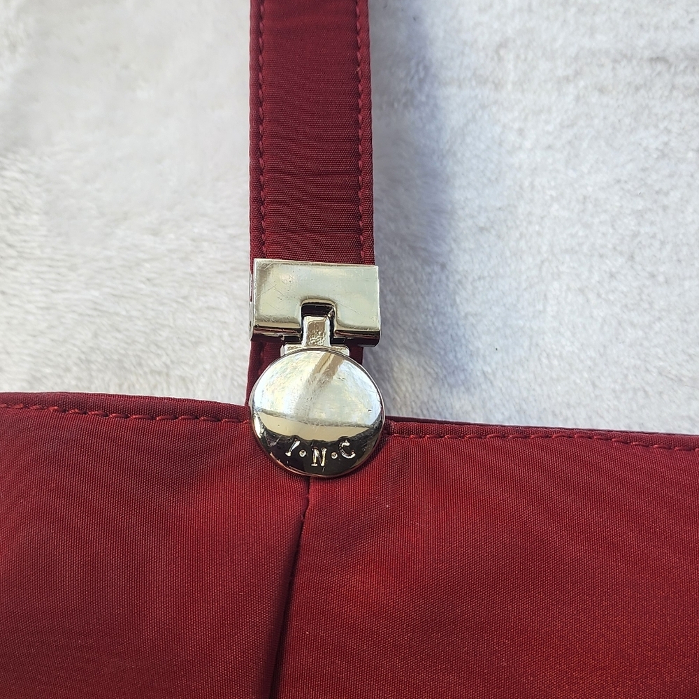 INC International Concepts "Michael"Tote Bag, Dark Red Nylon GUC - Picture 14 of 16